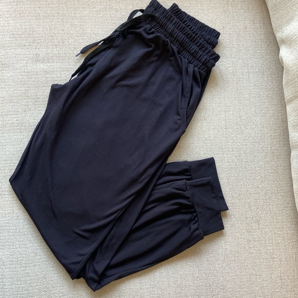Sale 2/$10* Black Joggers, size M, Real Essentials brand. - Picture 1 of 8